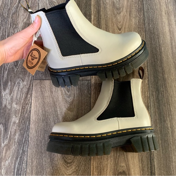 Dr. Martens Shoes - Dr. Martens Audrick Chelsea Charro Platform Boot Brando White Size Women 6